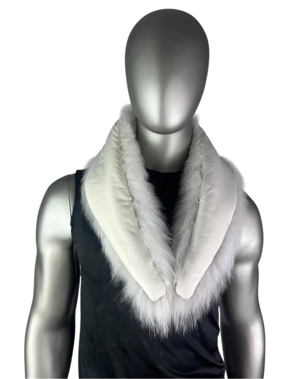 Men’s BLUE FOX Collar, 42” L, Certified Vintage Fur